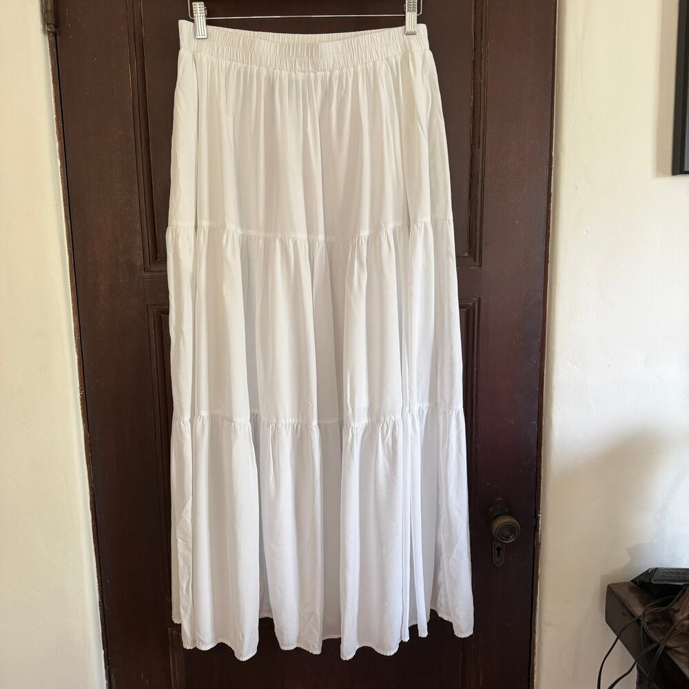 SCARLET DARKNESS White Tiered Pull on Peasant Skirt Size Large Cosplay